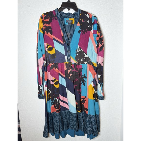 Anthropologie Gillian Abstract Shirtdress x Maeve Size Medium $150 - Picture 2 of 11